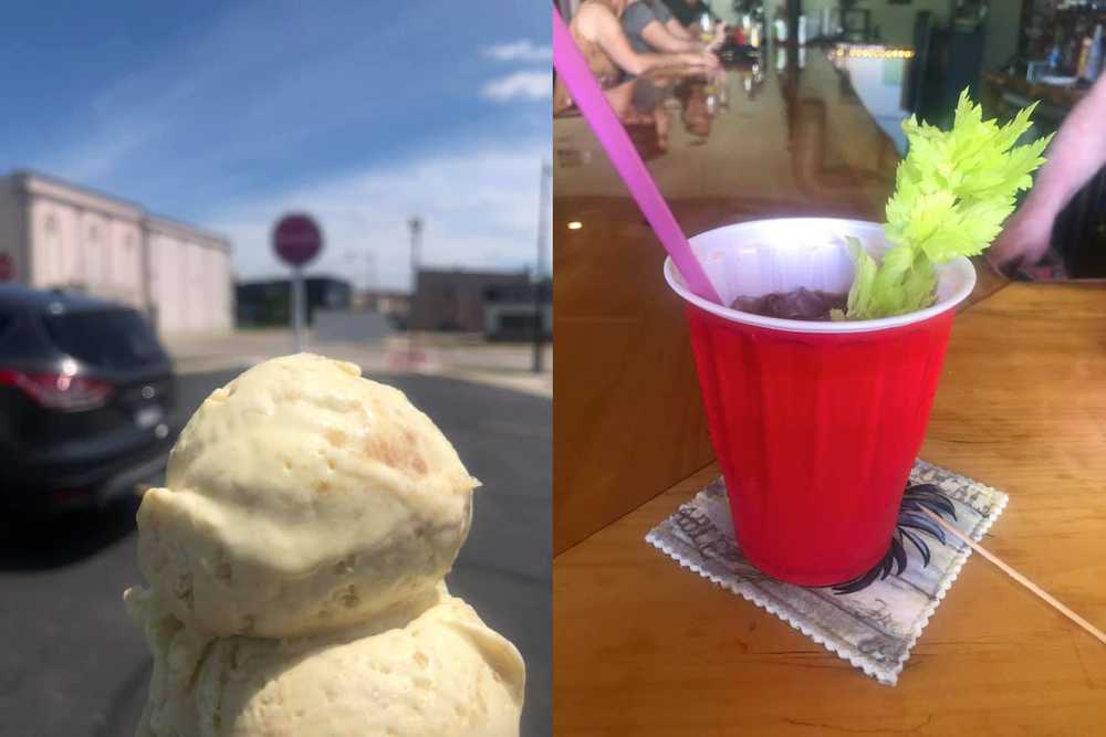 Great way to start Sunday funday. Bloodies at Riverfront Wine Bar and ice cream from Annabelle's Ice Cream Parlor. #iheartbd